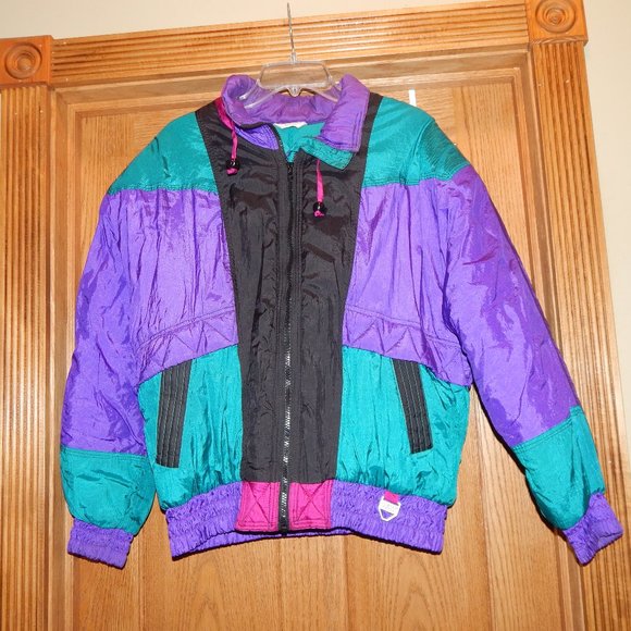 Otello Pelle Jackets & Blazers - Vintage Women's Size M Otello Pelle 90's Colorblock Puffy Jacket Nylon Ski Coat